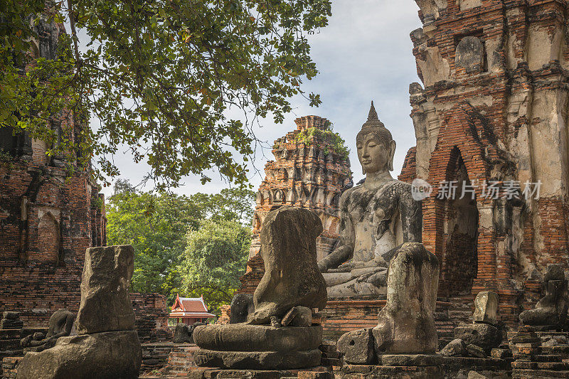 古老的著名寺庙，Wat Yai Chaimongkol，在泰国